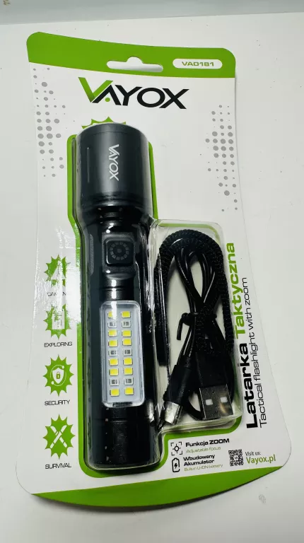latarka-taktyczna-led-ze-swiatlem-bocznym-vayox-va0181-akumulatorowa-260lm-ean-gtin-5905490802668