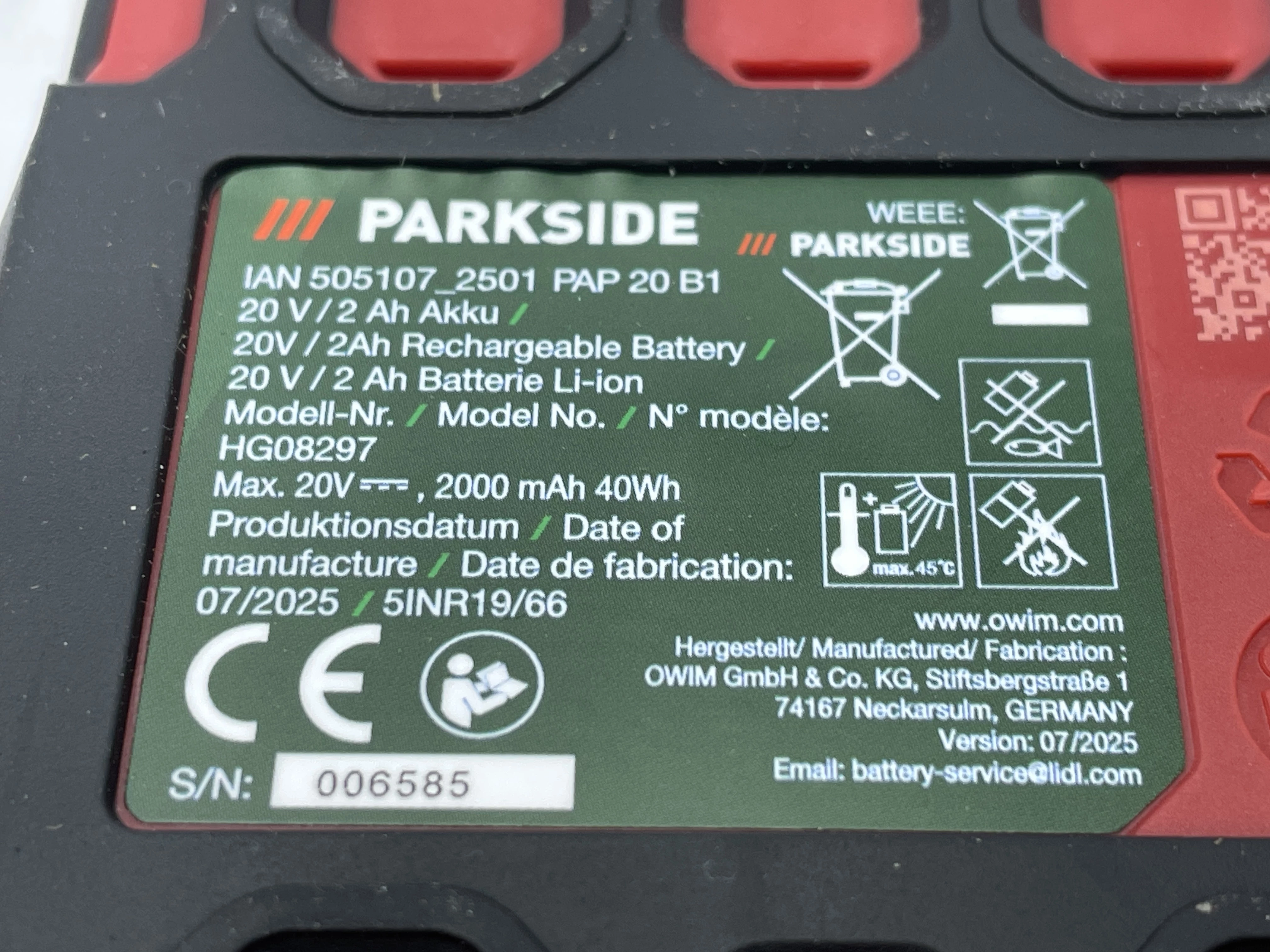 akumulator-parkside-pap-20-b1-20v-2ah-ean-gtin-4066633083229