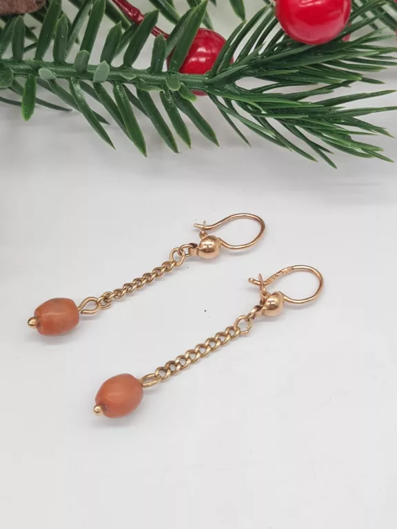 zlote-kolczyki-z-koralem-583-37g-stan-11323-2