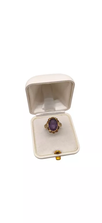 ornamentowy-zloty-pierscionek-styl-vintage-z-fioletowym-kamieniem-stan-11323-2