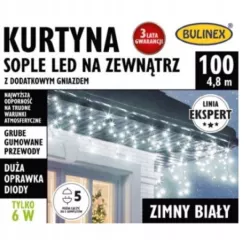 KURTYNKA SOPLE LED 100L-4,8M ZEW Z DOD GN BIAŁY ZIMNY 25-652 75-652 BULINE