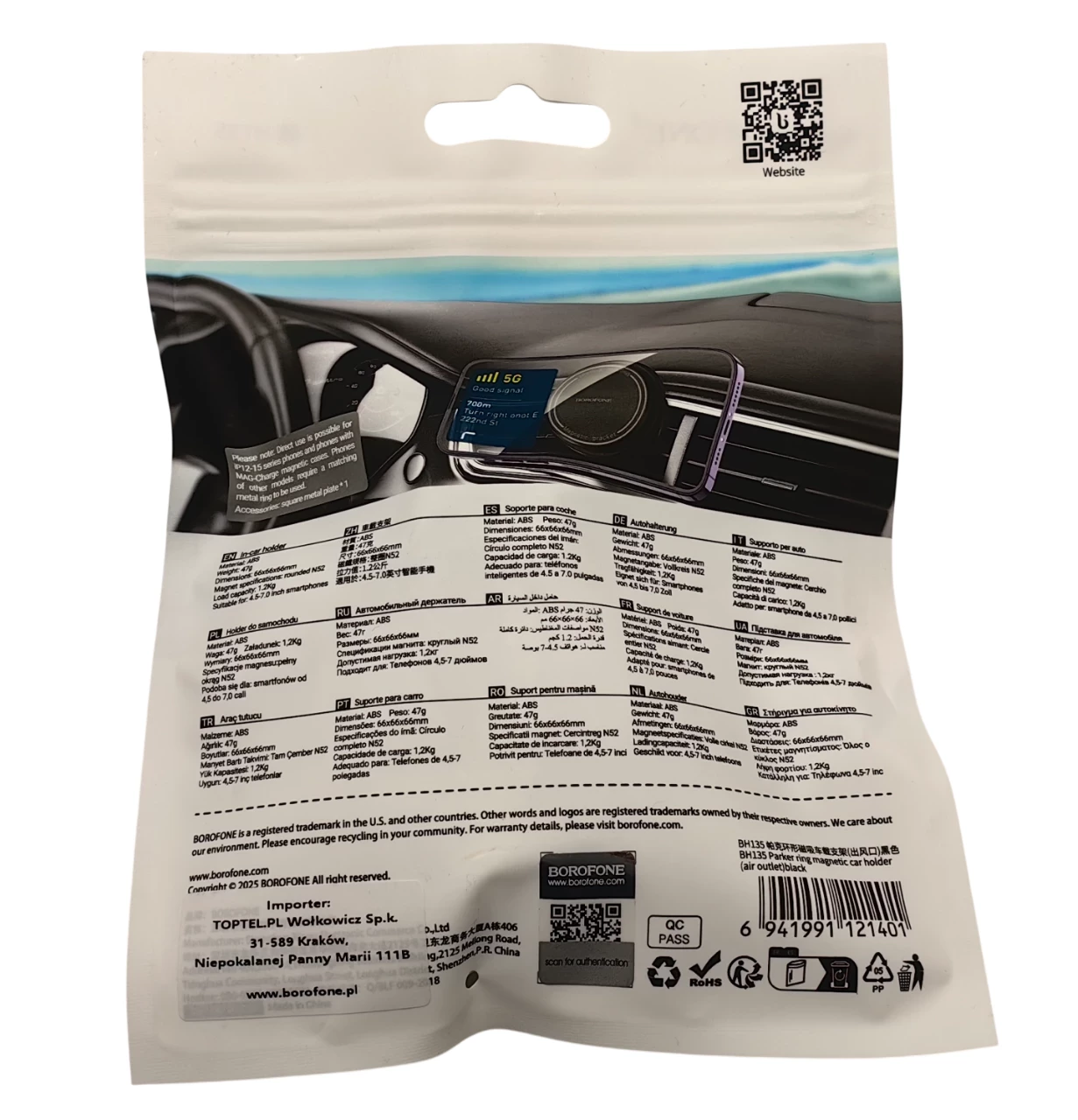 uchwyt-samochodowy-borofone-parker-bh135-magnetyczny-czarny-ean-gtin-6941991121401