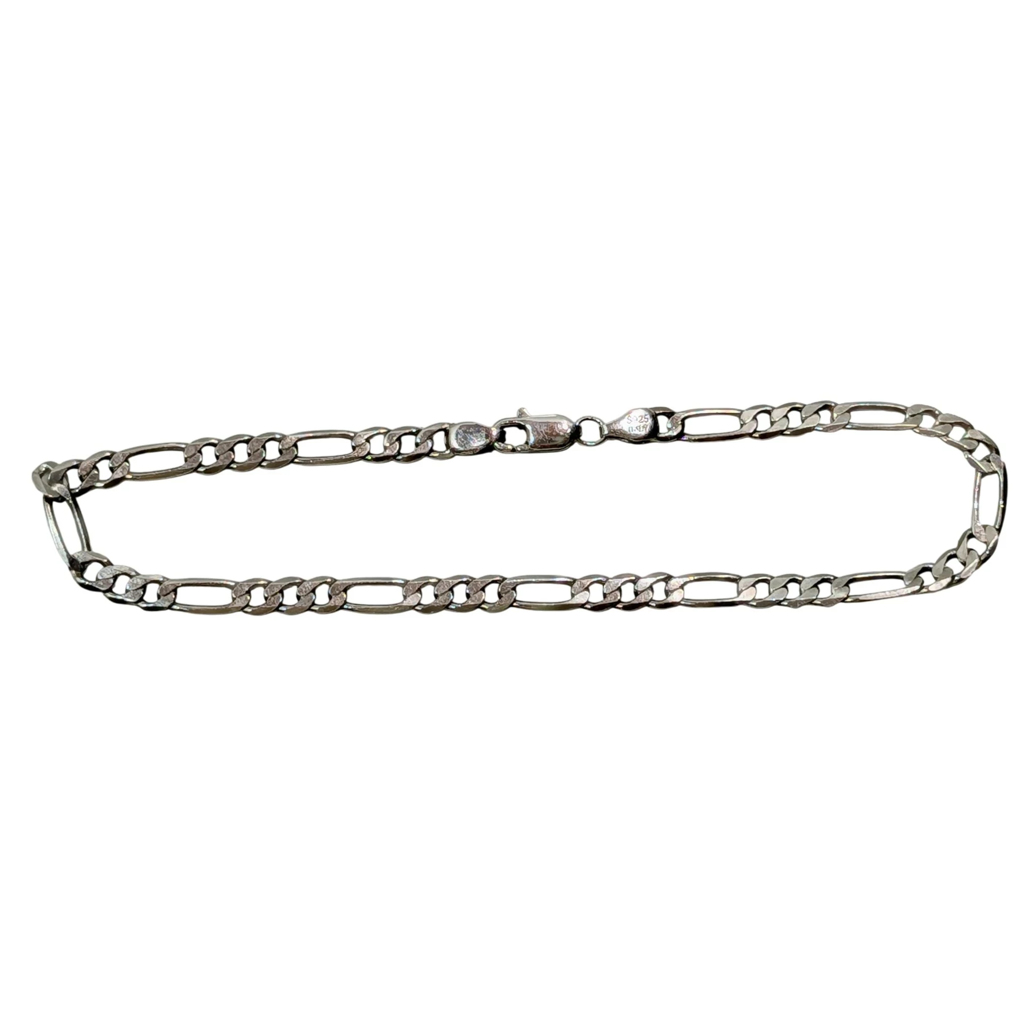 piekna-srebrna-bransoletka-figaro-18cm-256g-stan-11323-2