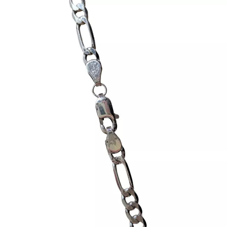 piekny-srebrny-lancuszek-figaro-z-zawieszka-46cm-608g-stan-11323-2