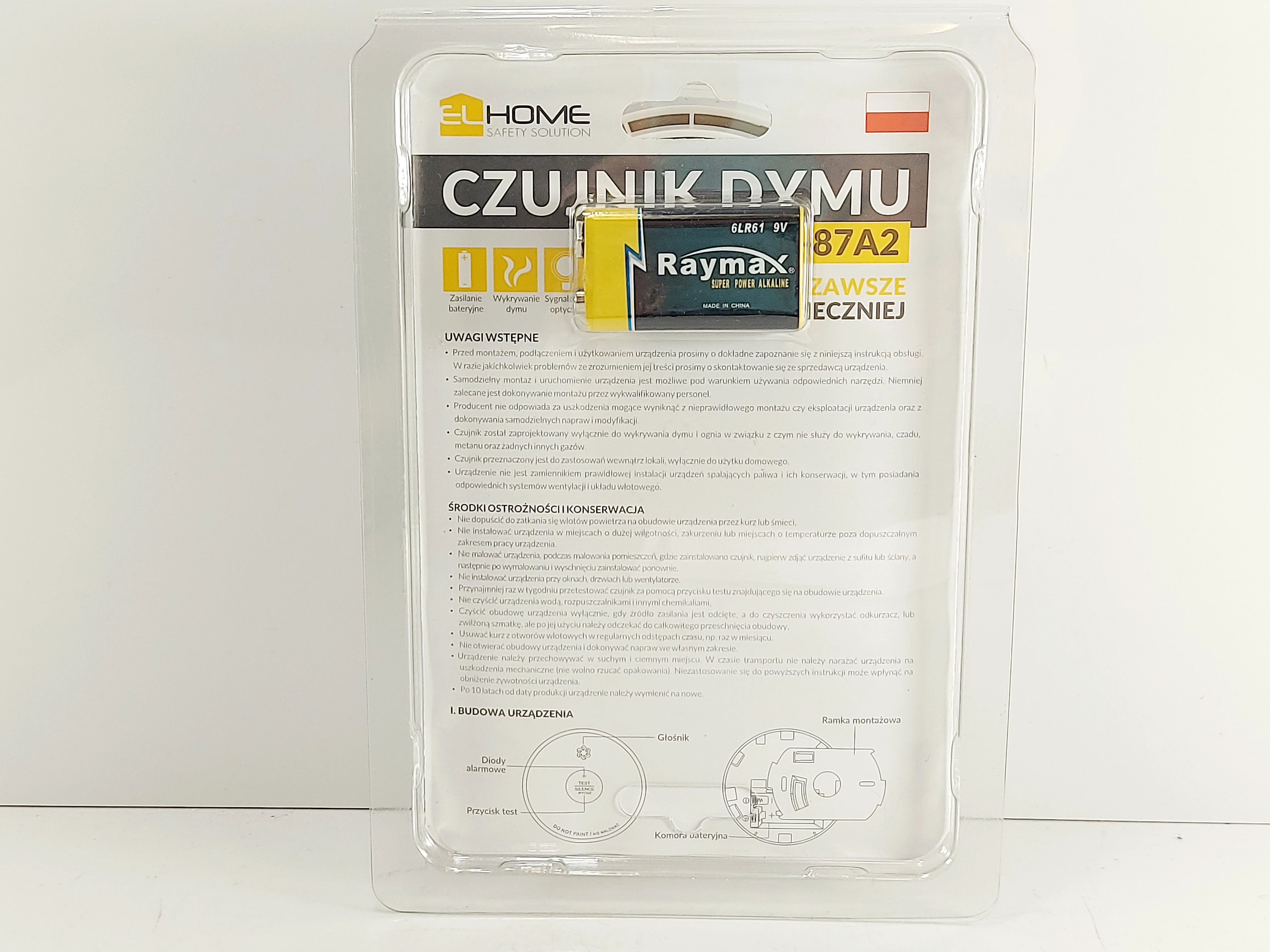 czujnik-dymu-el-home-sd-87a2-bateryjny-eura-tech-a21a487-ean-gtin-5905548279503