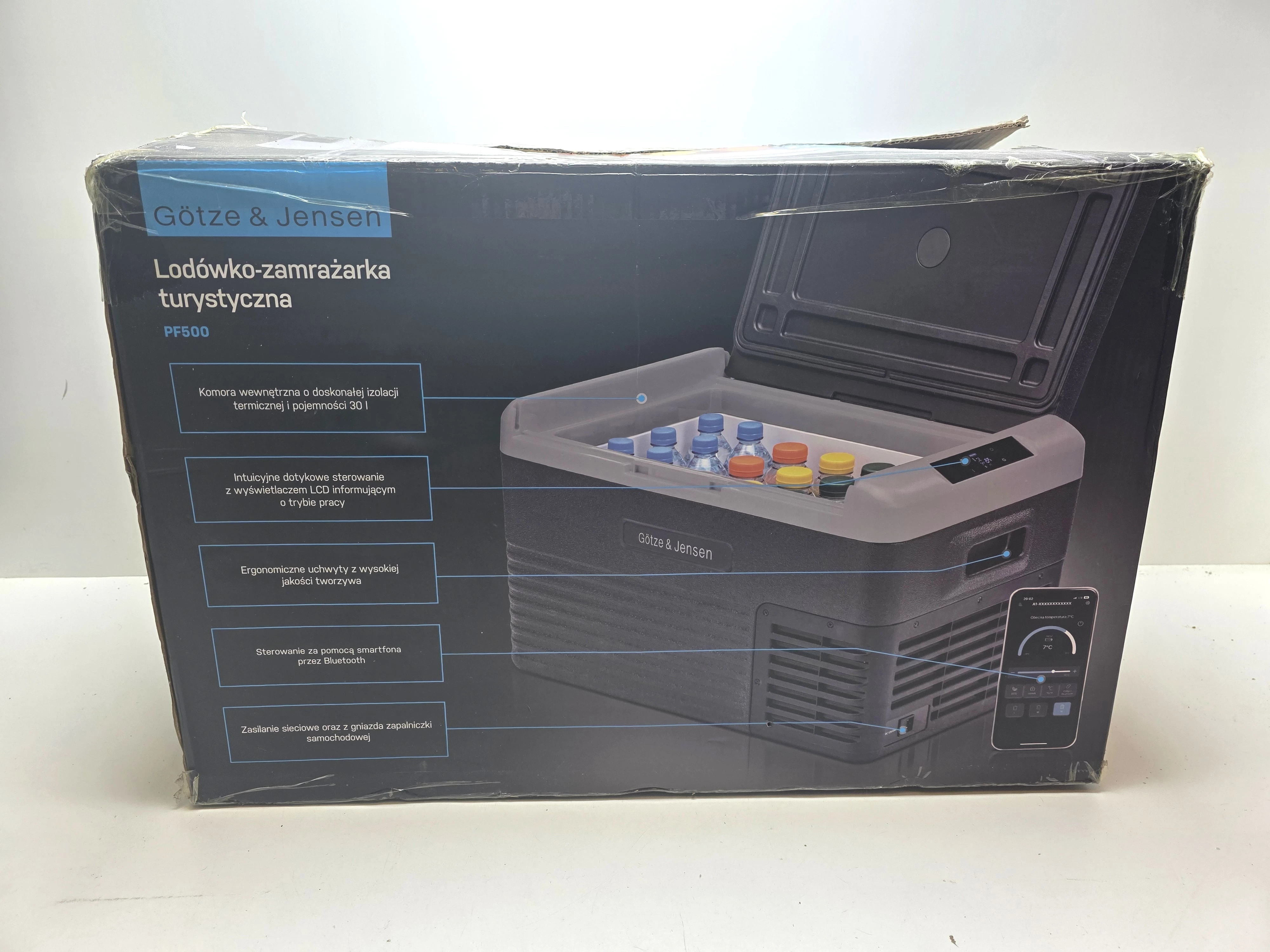 lodowka-turystyczna-12v-gotze-jensen-pf500-30l-bluetooth-ean-gtin-5904717740707