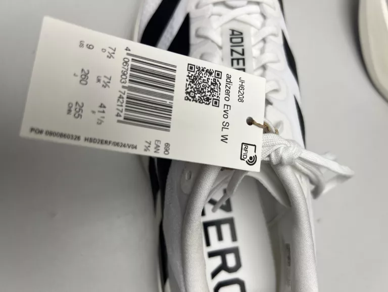 ADIDAS ADIZERO EVO SL "WHITE BLACK" BIAŁE JH6208