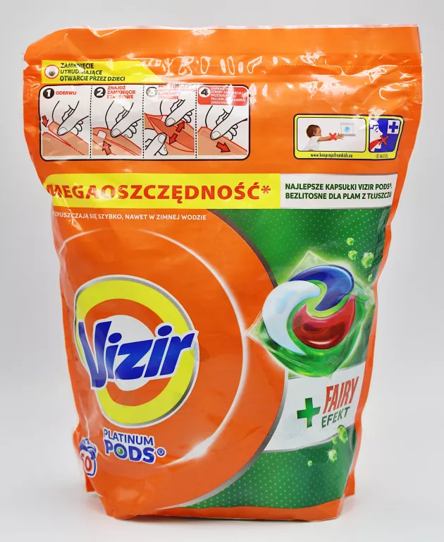 KAPSUŁKI DO PRANIA VIZIR FAIRY EFEKT PLATINIUM PODS 50 SZT.