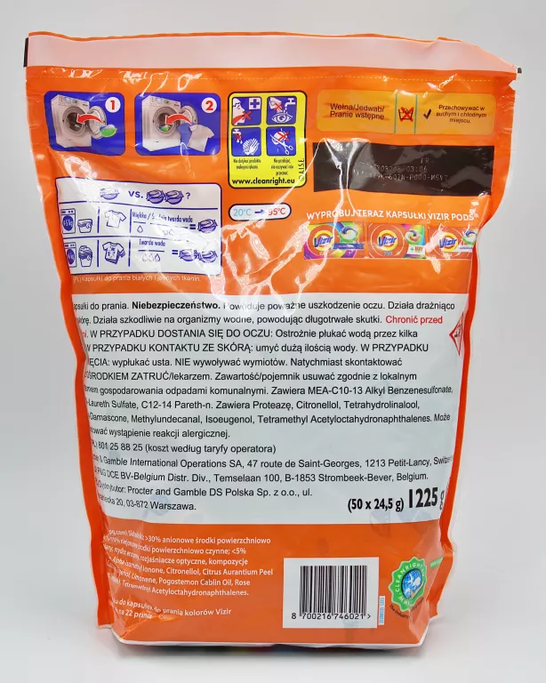 KAPSUŁKI DO PRANIA VIZIR FAIRY EFEKT PLATINIUM PODS 50 SZT.