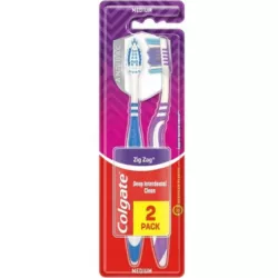 COLGATE SZCZOTECZKI DO ZĘBÓW 2 SZT MEDIUM ZIG ZAG