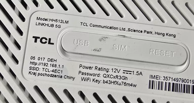 ROUTER TCL LINKHUB 5G CPE HH512L!