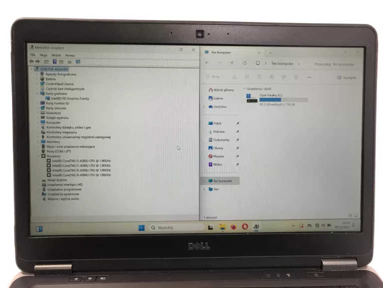 LAPTOP DELL LATITUDE E7440 I5-4GEN/8GB/120SSD + ZASILACZ