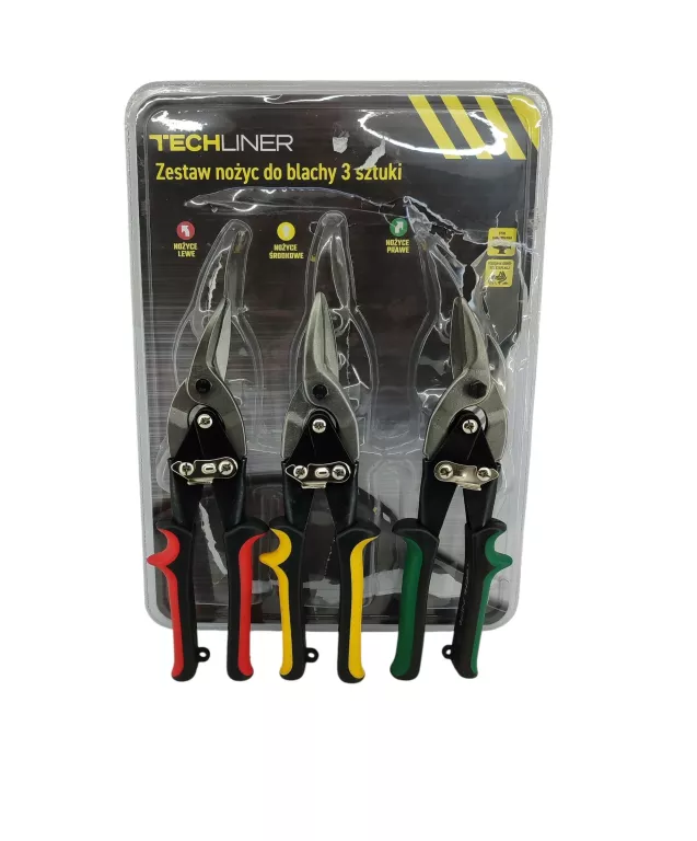 ZESTAW NOŻYC DO BLACHY 3 SZTUKI TECHLINER