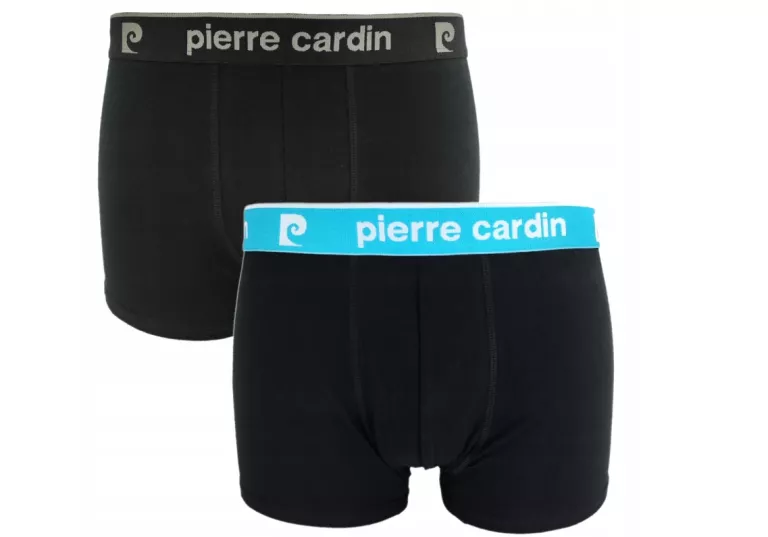 BOKSERKI MĘSKIE PIERRE CARDIN CZARNE GUMA NIEBIESKA/GRAFIT 2-PAK R. XL