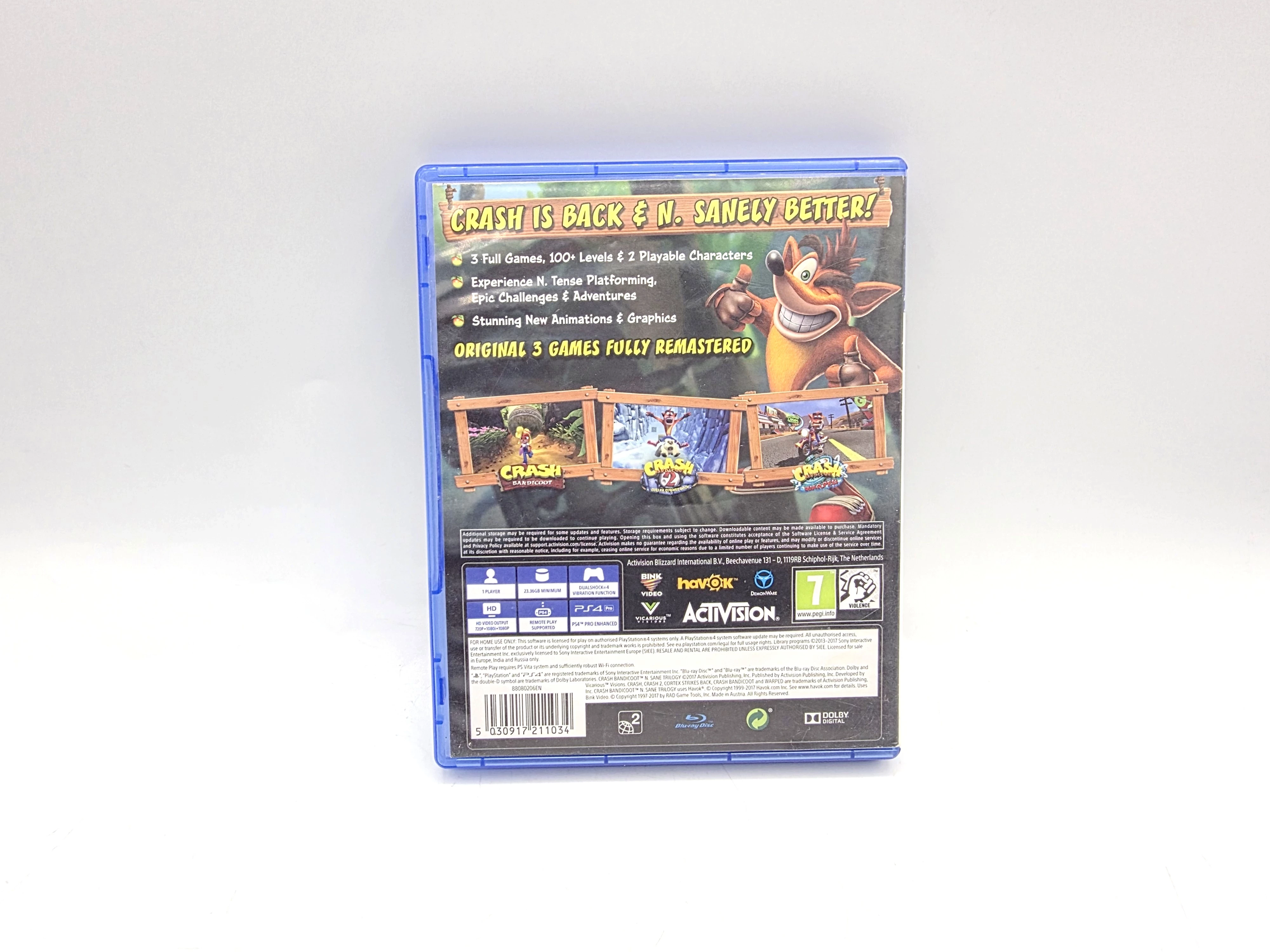 Custodia Ricambio Per Crash Bandicoot N. Sane Trilogy PS4 - Solo Custodia, Gioco Non Incluso - V2