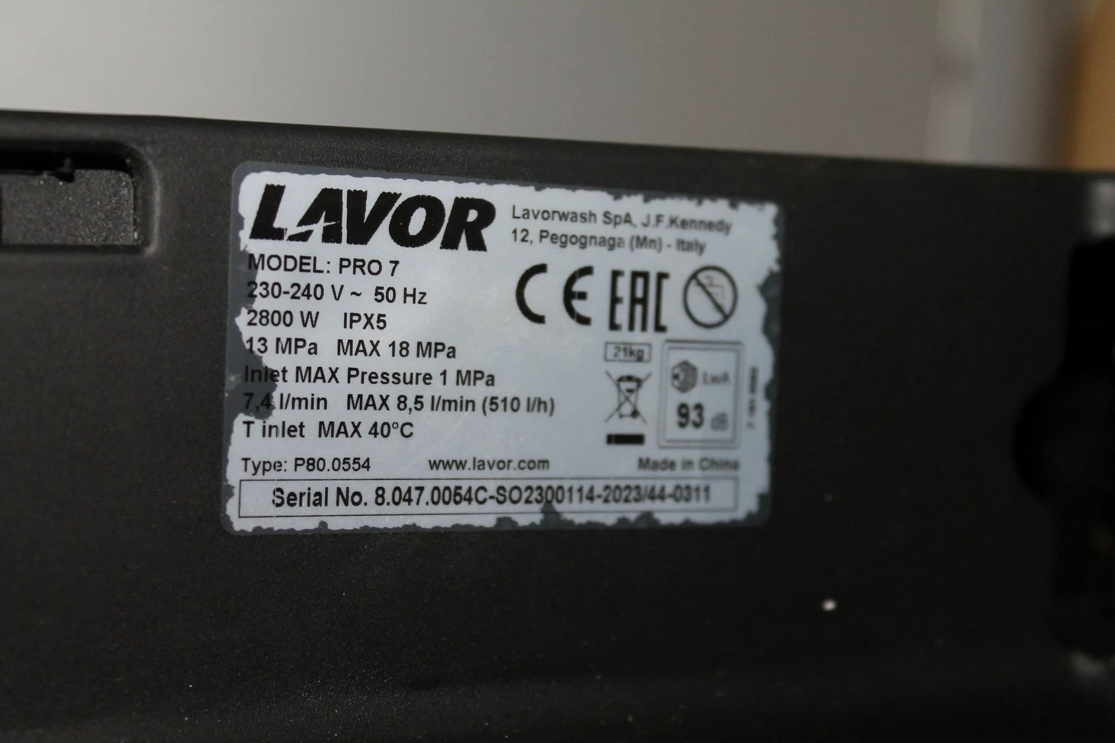myjka-cisnieniowa-lavor-pro-7-180-bar-silnik-indukcyjny-komplet-kod-producenta-80470054