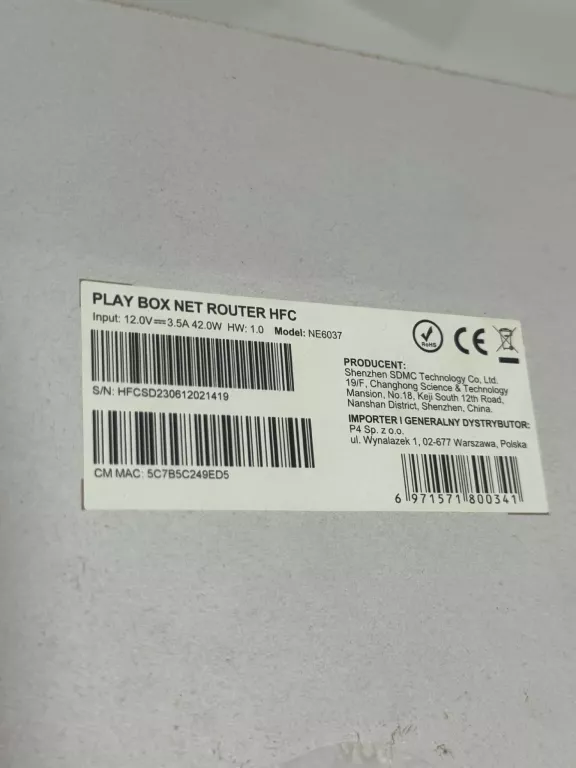 ROUTER HFC BOX NET PLAY NE6037