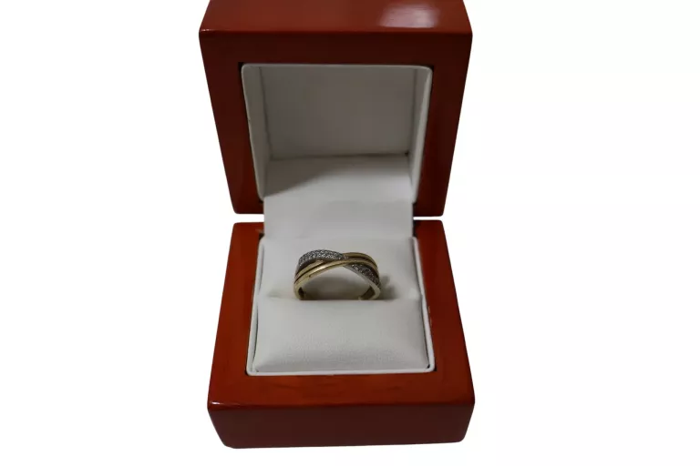 CUDOWNY ZŁOTY PIERŚCIONEK Z CYRKONIAMI 3,46G 585