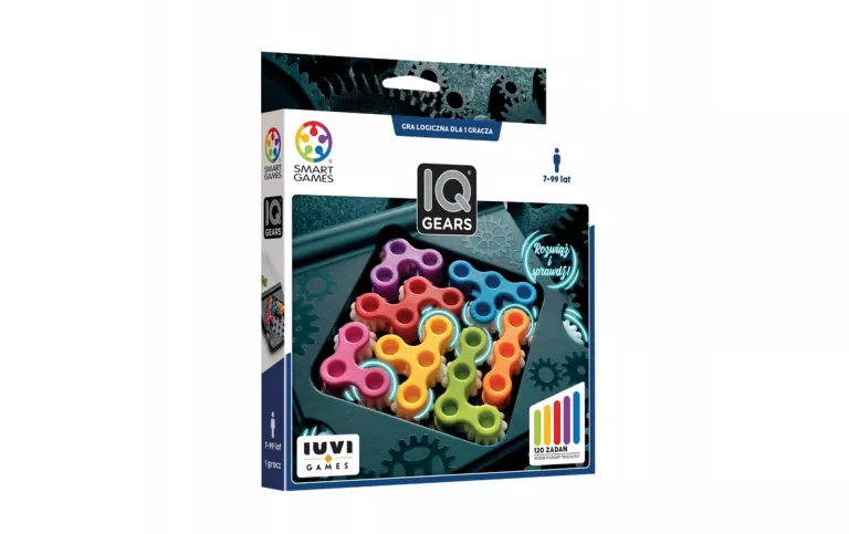 SMART GAMES IUVI PLANSZOWA IQ GRA GEARS LOGICZNA 7+