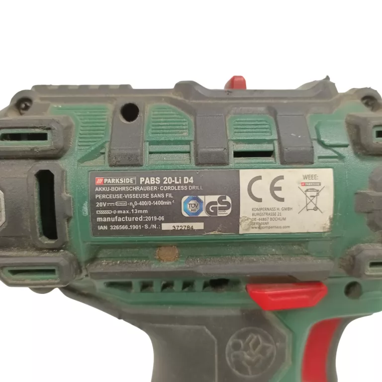 WKRĘTARKA PARKSIDE ZASILANIE AKUMULATOROWE 20 V PABS 20-LI D4