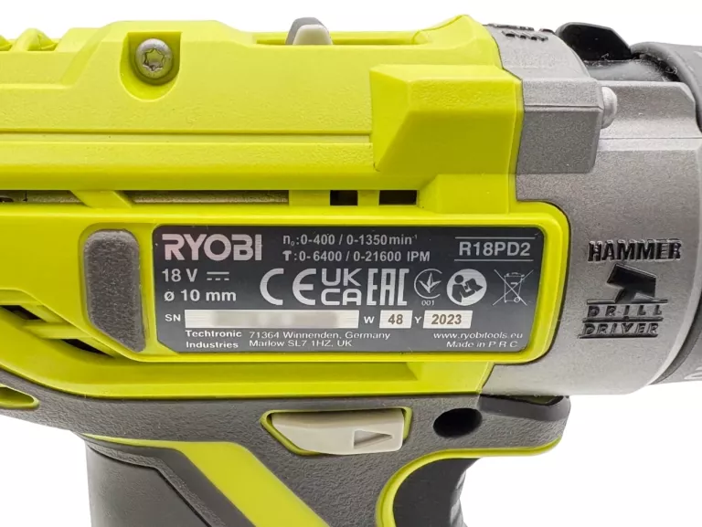 WIERTARKO-WKRĘTARKA RYOBI R18PD2 18V + 2 AKU 2.0 AH + ŁADOWARKA