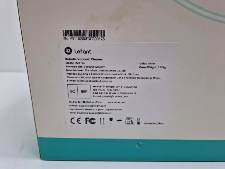 ROBOT ODKURZAJĄCY LEFANT M2S PRO O MOCY 10000 PA