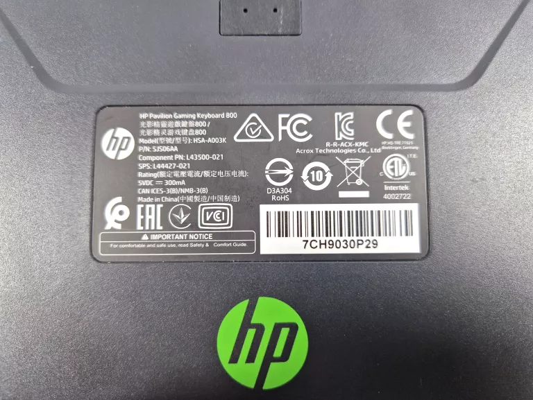 KLAWIATURA HP PAVILION GAMING KEYBOARD 800 HSA-A003K