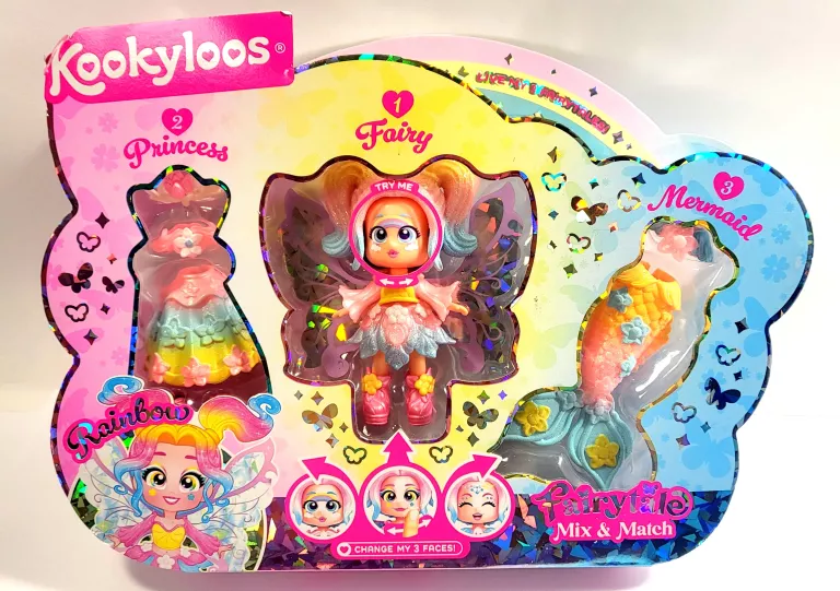 LALKA KOOKYLOOS ZESTAW LALKA PRINCESS RAINBOW MERMAID FAIRYTALE MIX & MATC