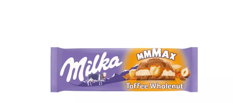 CZEKOLADA MLECZNA MILKA 300 G TOFFEE WHOLENUT, KARMEL Z ORZECHAMI