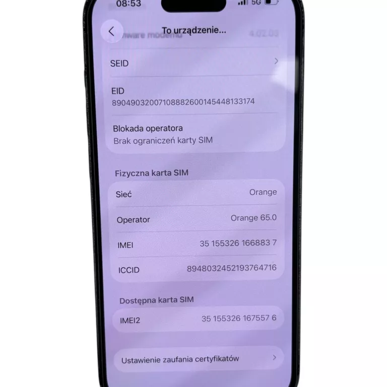 TELEFON IPHONE 14 PRO 6/128GB BAT. 83% + PUDEŁKO