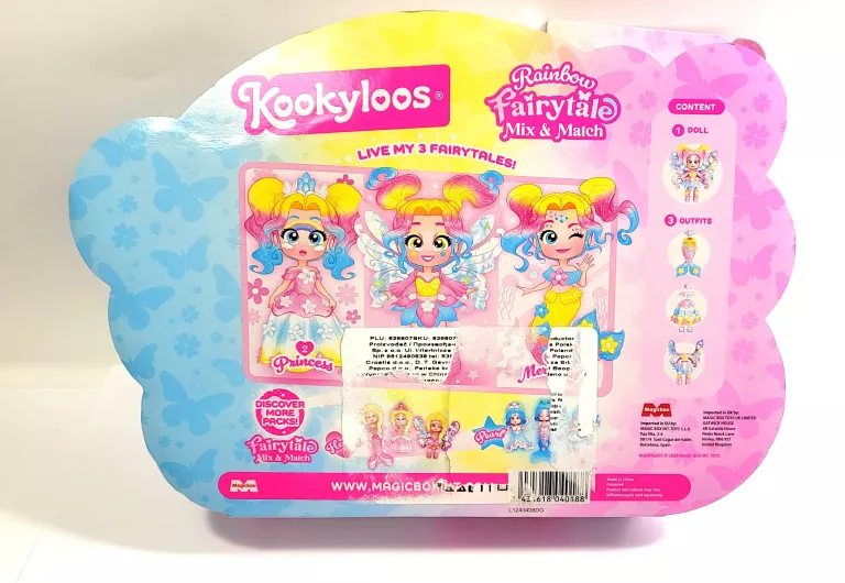 LALKA KOOKYLOOS ZESTAW LALKA PRINCESS RAINBOW MERMAID FAIRYTALE MIX & MATC