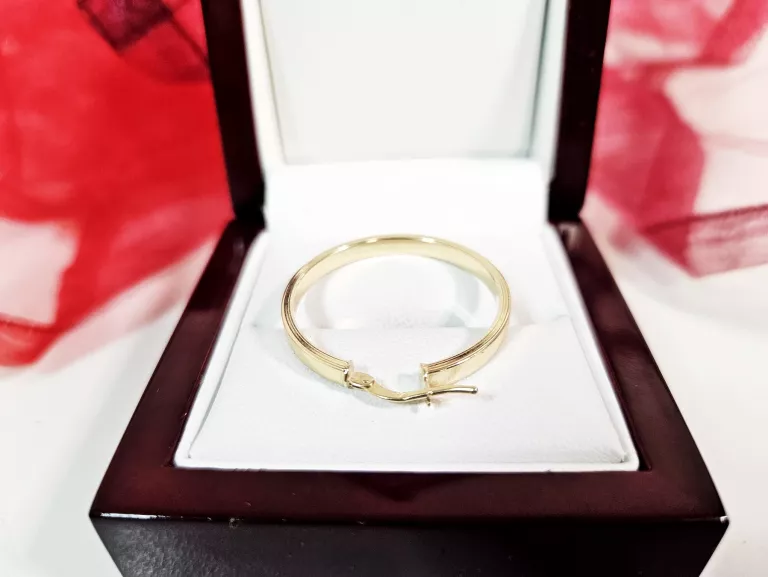 PRZEPIĘKNE ZŁOTE KOLCZYKI KOŁA PŁASKIE 1,91G 585P