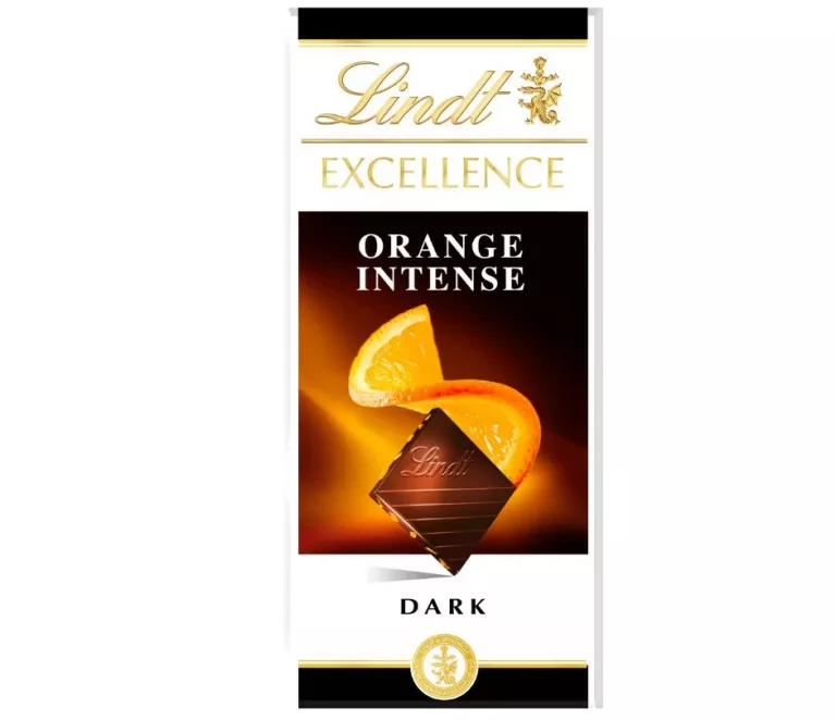 LINDT CZEKOLADA GORZKA Z SOKIEM POMARAŃCZOWYM I MIGDAŁAMI 100 G