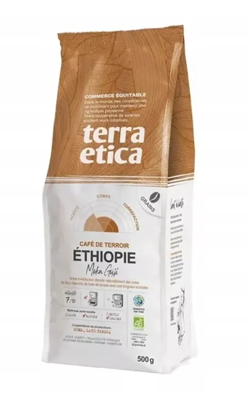 KAWA ZIARNISTA ARA.BICA 100 % MOKA GUJI ETIOPIA FAIR TRADE BIO 500 G - CAF