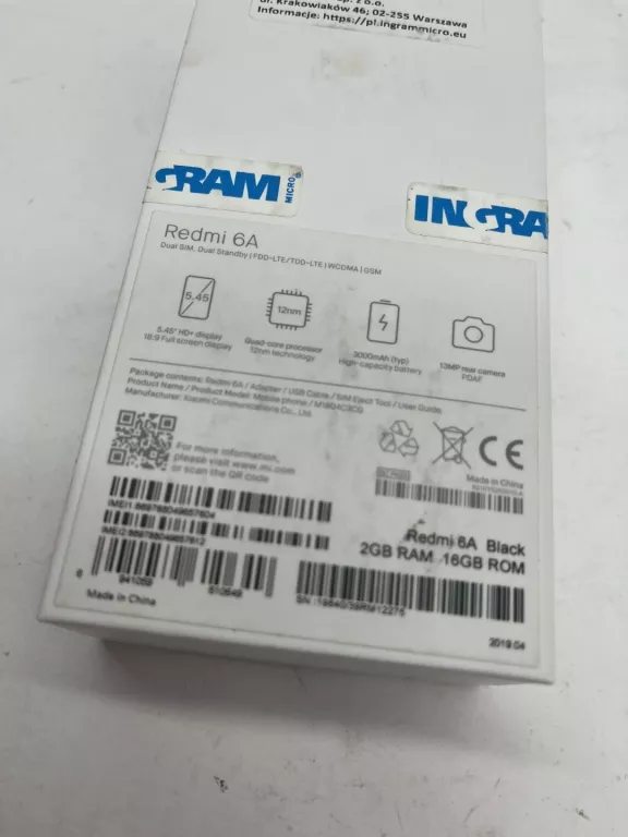 TELEFON REDMI 6A 16/2GB ŁADOWARKA PUDEŁKO