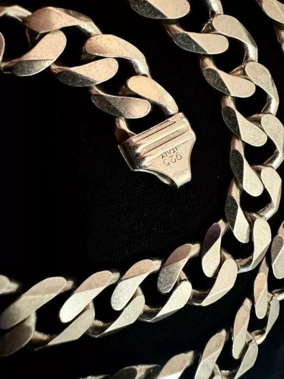 MASYWNY ŁAŃCUSZEK SREBRNY PANCERKA – PRÓBA 925, 100G WYSOKI POŁYSK 50CM