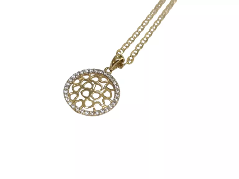 PIĘKNY ZŁOTY ŁAŃCUSZEK + ZAWIESZKA P.585 / W. 4,15G / D. 51CM