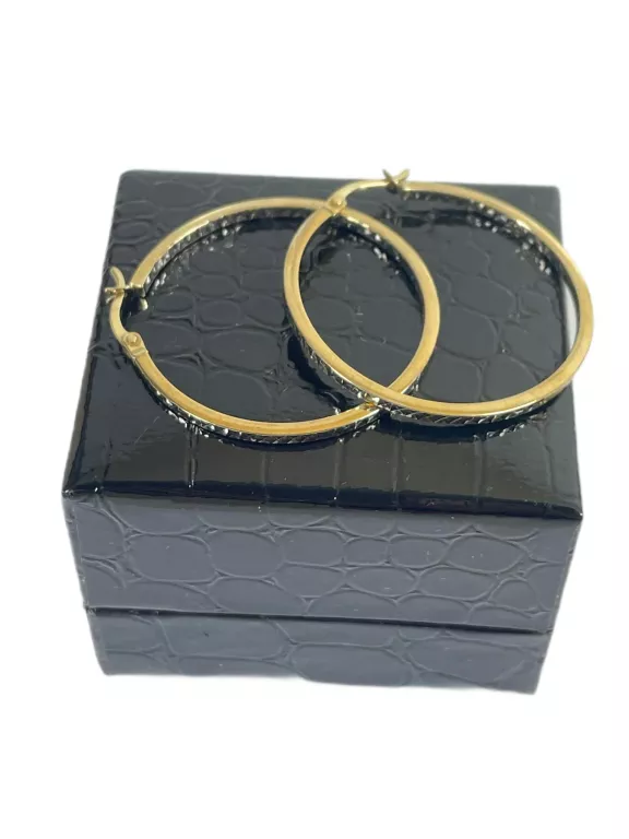 ZŁOTE KOLCZYKI KOŁA ZASTRZASK Z BIAŁYM ZŁOTEM  333 1,75G