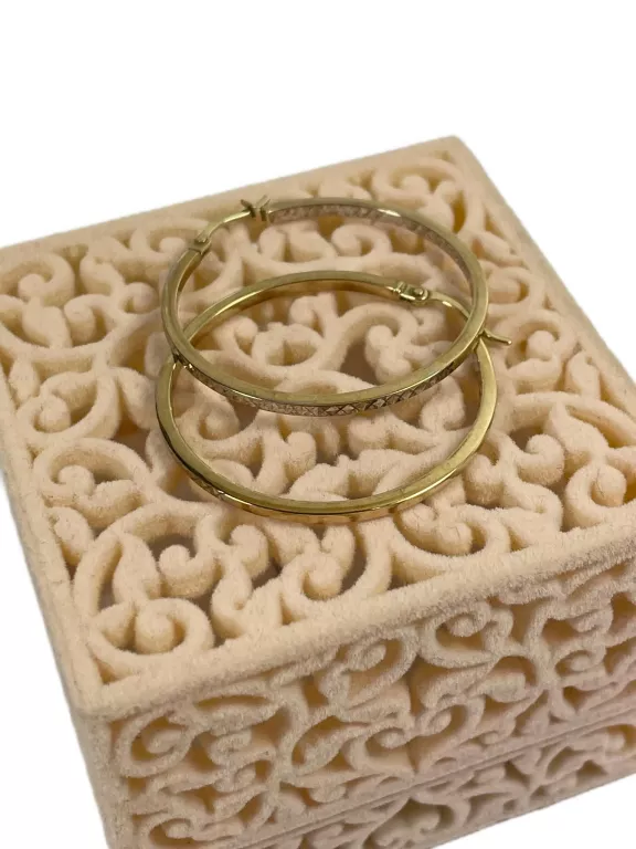 ZŁOTE KOLCZYKI KOŁA ZASTRZASK Z BIAŁYM ZŁOTEM  333 1,75G