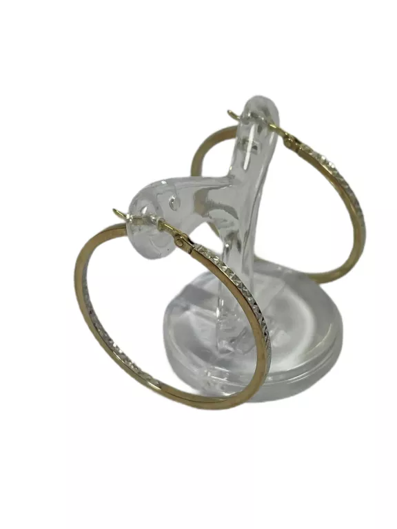 ZŁOTE KOLCZYKI KOŁA ZASTRZASK Z BIAŁYM ZŁOTEM  333 1,75G