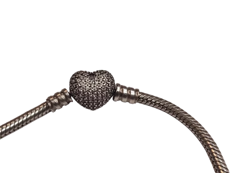 SREBRNA BRANSOLETKA PANDORA 18CM + 3 CHARMSY (1CHARMS PANDORA) PR925