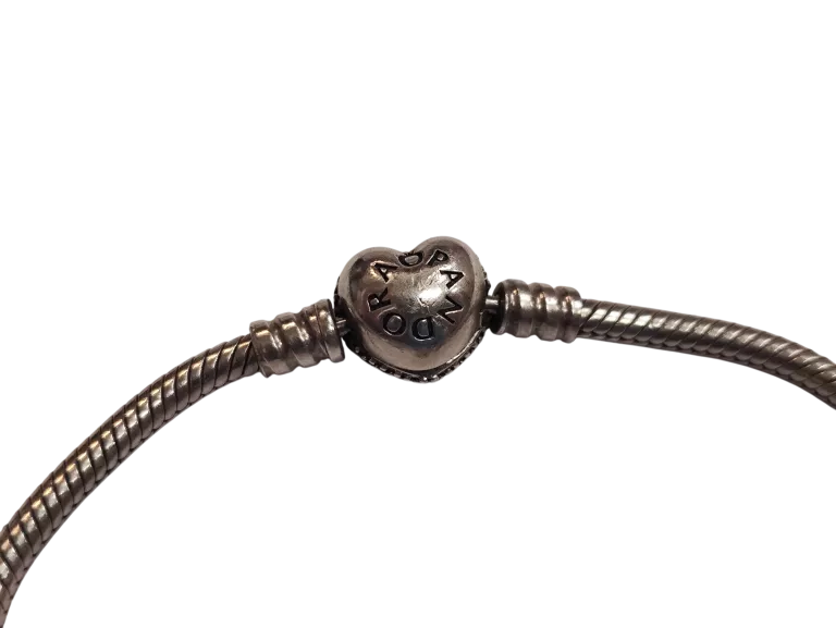 SREBRNA BRANSOLETKA PANDORA 18CM + 3 CHARMSY (1CHARMS PANDORA) PR925