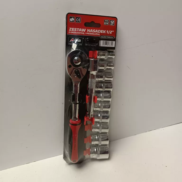 ZESTAW 1/2" NASADKI + GRZECHOTKA 12SZT. K2