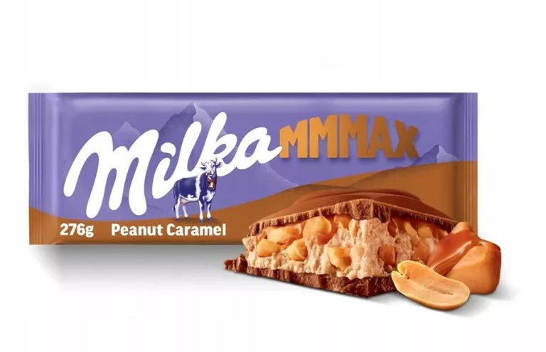 MILKA MMMAX PEANUT CARAMEL Z KARMELEM I ORZECHAMI CZEKOLADA MLECZNA 276 G