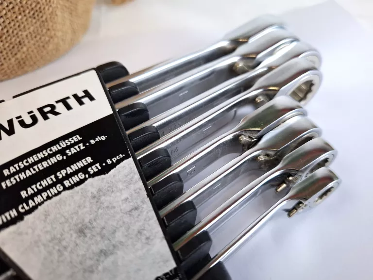 WURTH KLUCZE PŁASKO-OCZKOWE Z GRZECHOTKĄ ZEBRA 8 SZTUK 0714265050