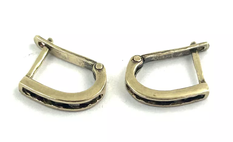 ZŁOTE KOLCZYKI CZERWONE CYRKONIE 0,96G PR333