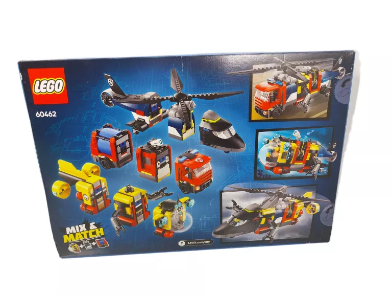 LEGO CITY ZESTAW Z HELIKOPTEREM, WOZEM STRAŻACKIM I ŁODZIĄ PODWODNĄ 60462