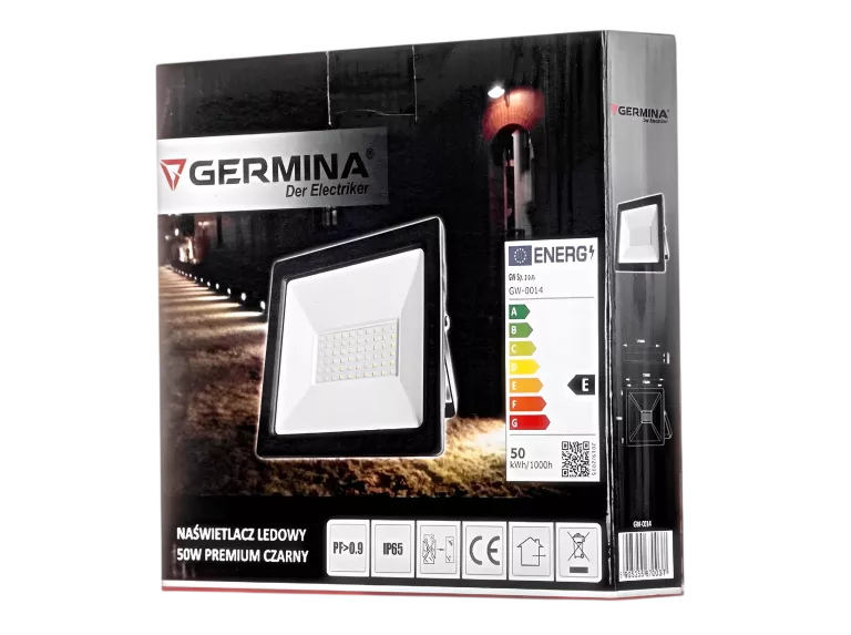 NAŚWIETLACZ LEDOWY GERMINA 20W PREMIUM CZARNY *STAN FABRYCZNY*