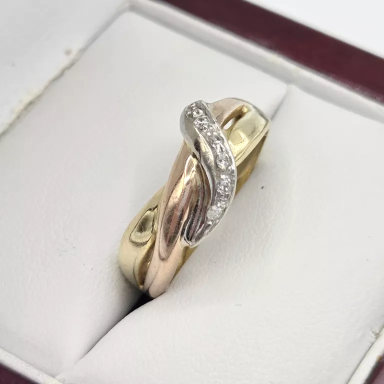 ZŁOTY PIERŚCIONEK Z CYRKONIAMI 750 4,34G R15