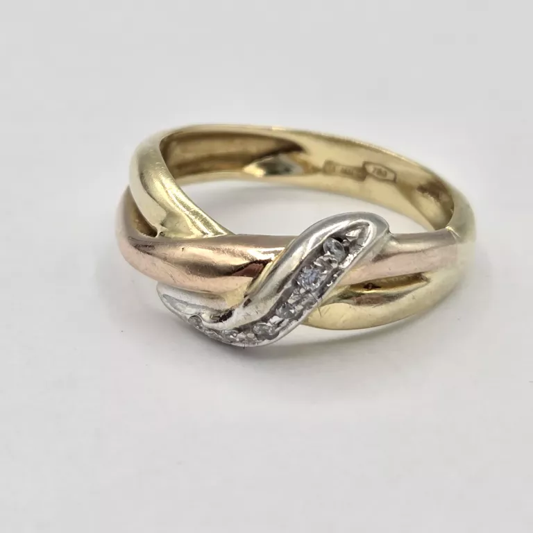 ZŁOTY PIERŚCIONEK Z CYRKONIAMI 750 4,34G R15